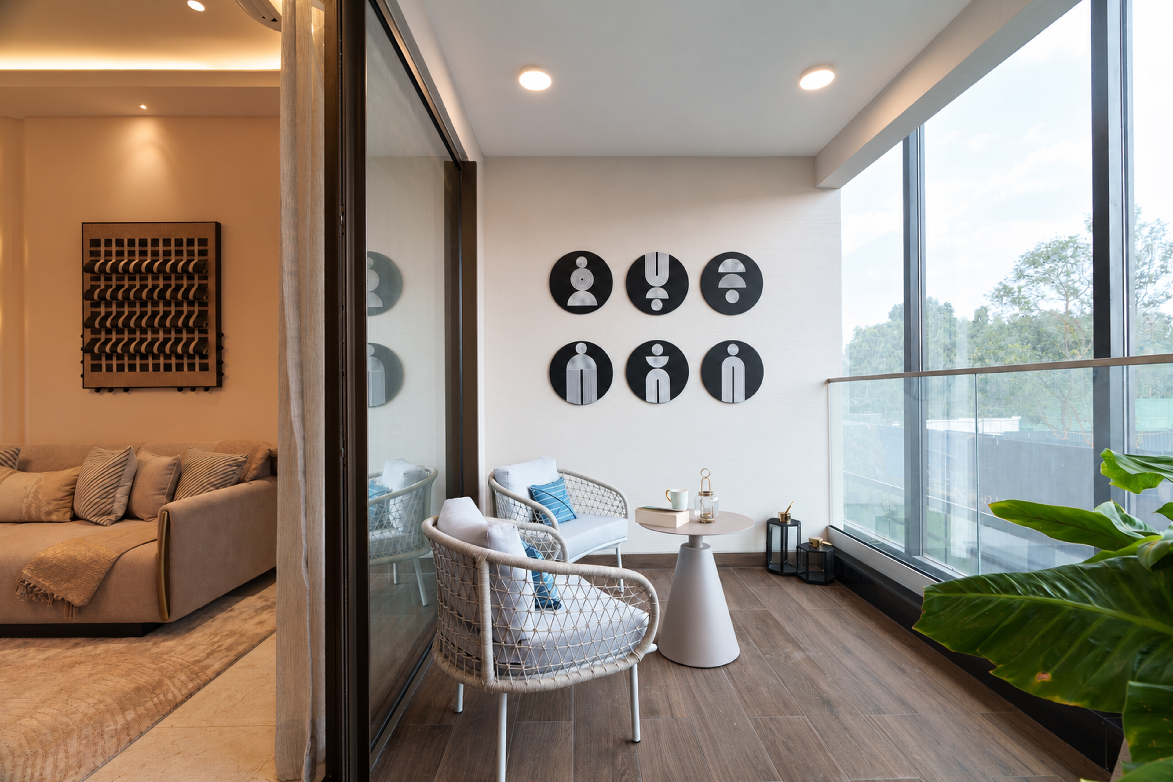 Private balcony with green views